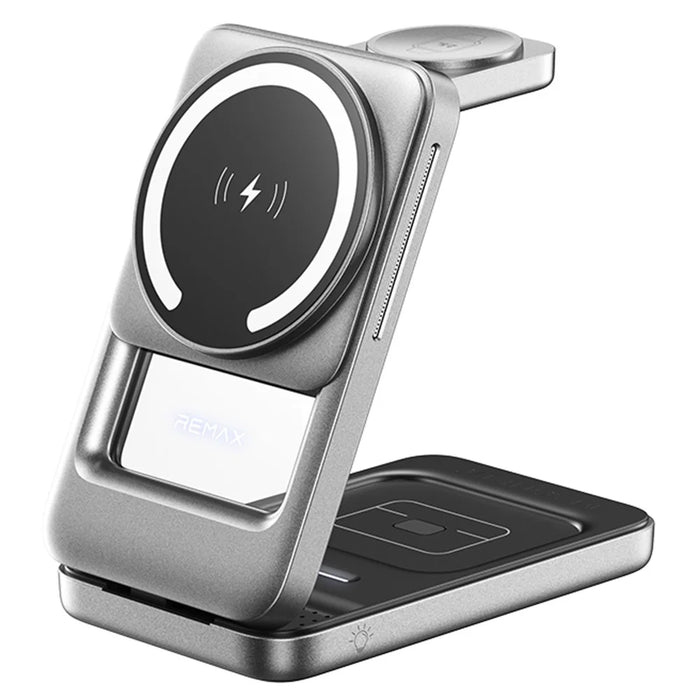 REMAX CW10 22.5W 3 in 1 Wireless Charging Station for Phone / Watch / Earbuds Foldable Magnetic Charger - 1