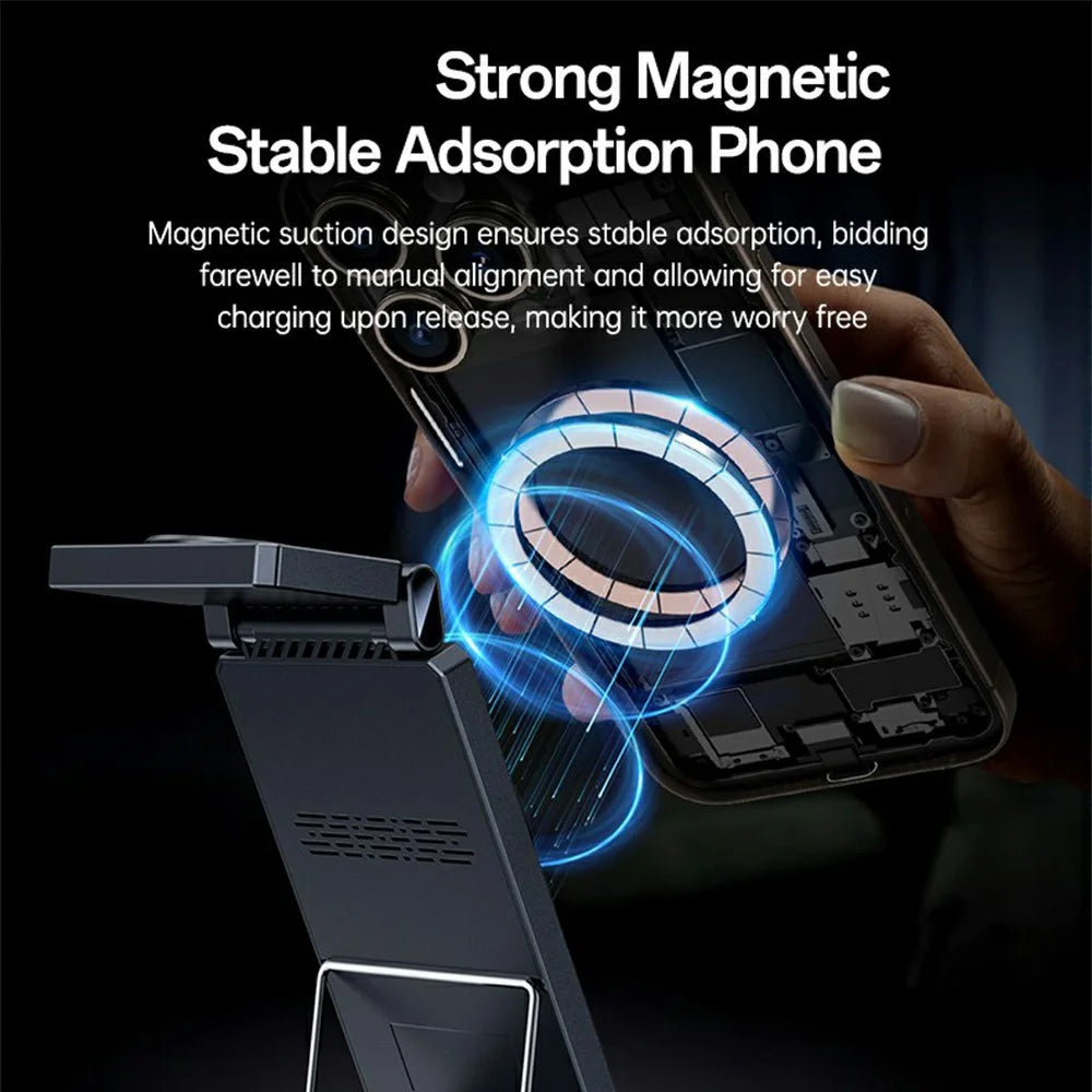 YESIDO DS25 3 in 1 Folding Wireless Charger Magnetic Charging Station for Phone / Watch / Earbuds - Black - 4