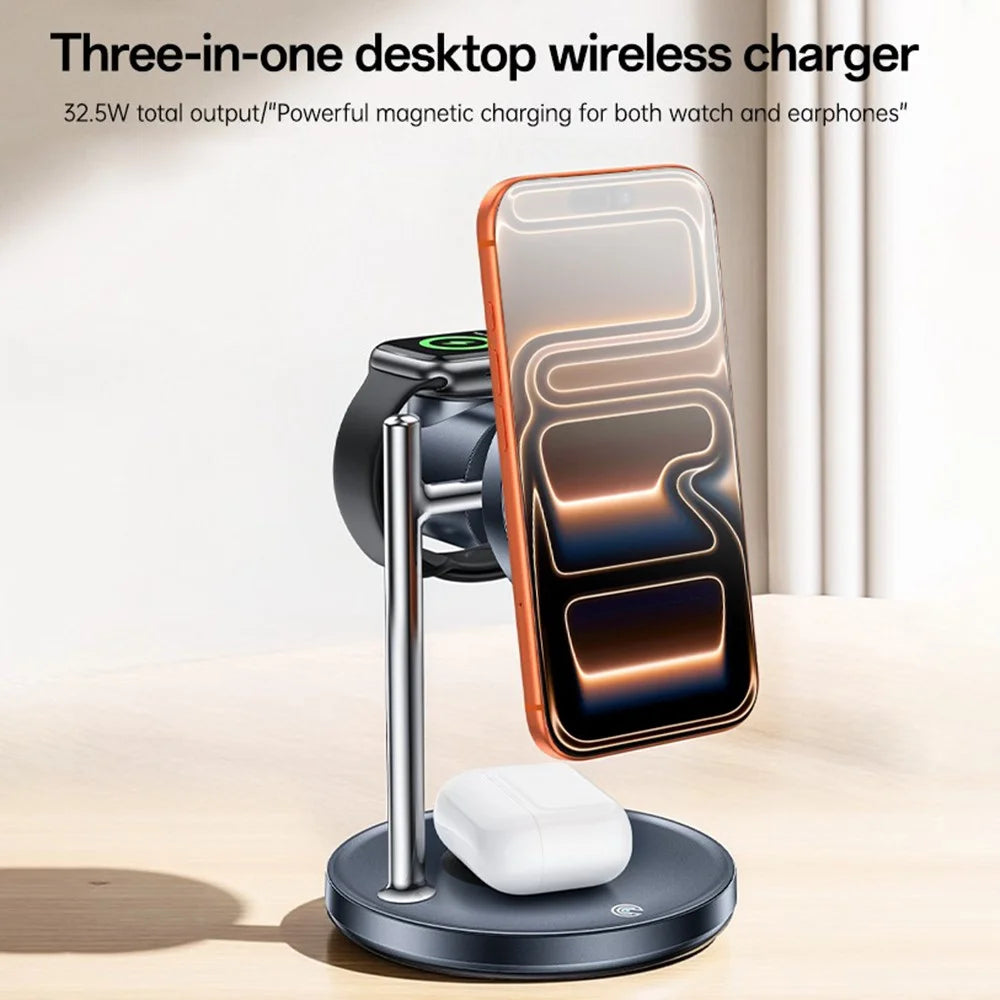 YESIDO DS40 Qi2.2 Wireless Charger 25W Fast Charging Phone Stand with Fan for Samsung Watch / iWatch - Black - 2