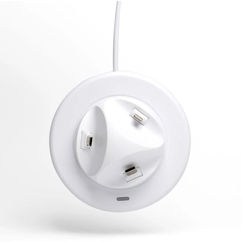 UV-01 USB to Type-C/Micro/iP 3 in 1 Charging Dock for Smartphone Holder Stand 360 Degree Rotatable Charger Base - White - 1