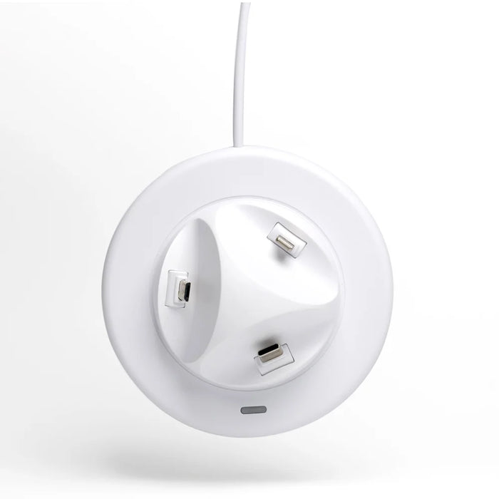 UV-01 USB to Type-C/Micro/iP 3 in 1 Charging Dock for Smartphone Holder Stand 360 Degree Rotatable Charger Base - White - 1