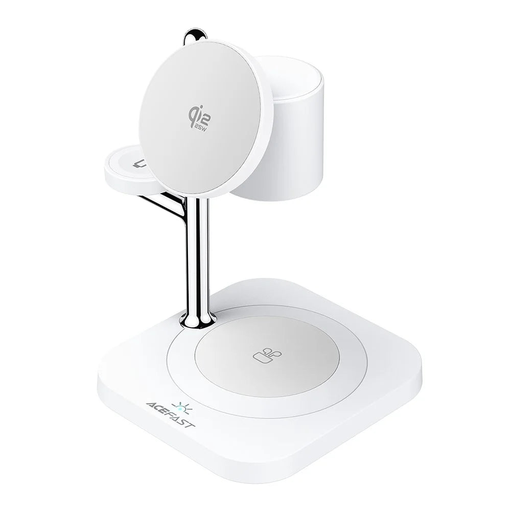 ACEFAST E39 4 in 1 Desktop Wireless Charger with Night Light Phone Watch Earphone Charging Station - White - 2