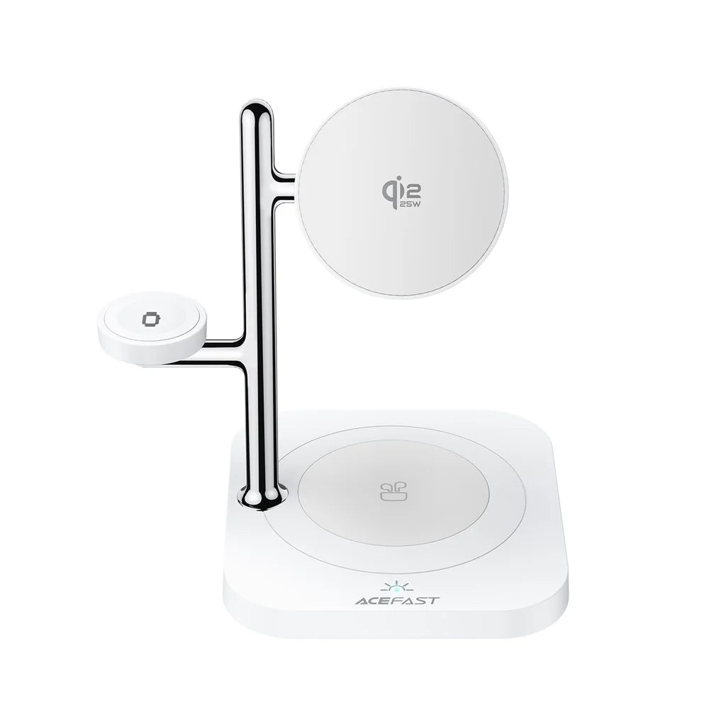 ACEFAST E39 4 in 1 Desktop Wireless Charger with Night Light Phone Watch Earphone Charging Station - White - 3