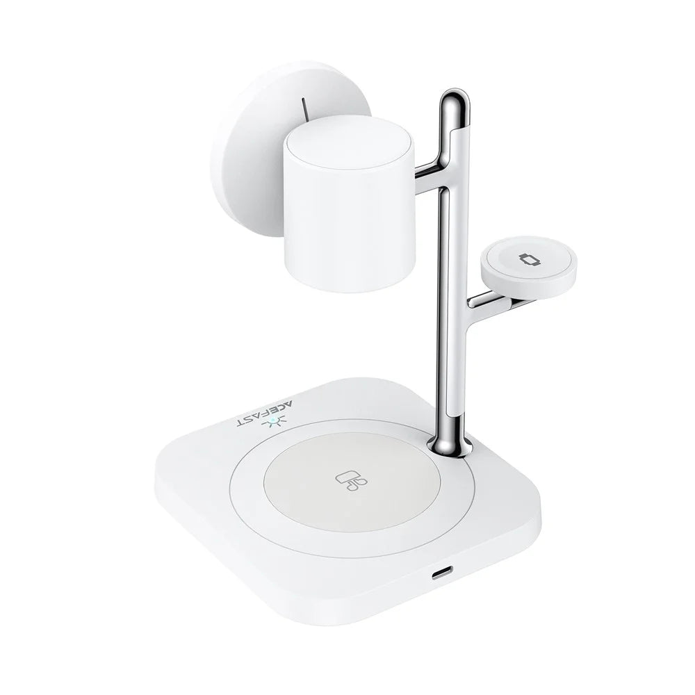 ACEFAST E39 4 in 1 Desktop Wireless Charger with Night Light Phone Watch Earphone Charging Station - White - 5