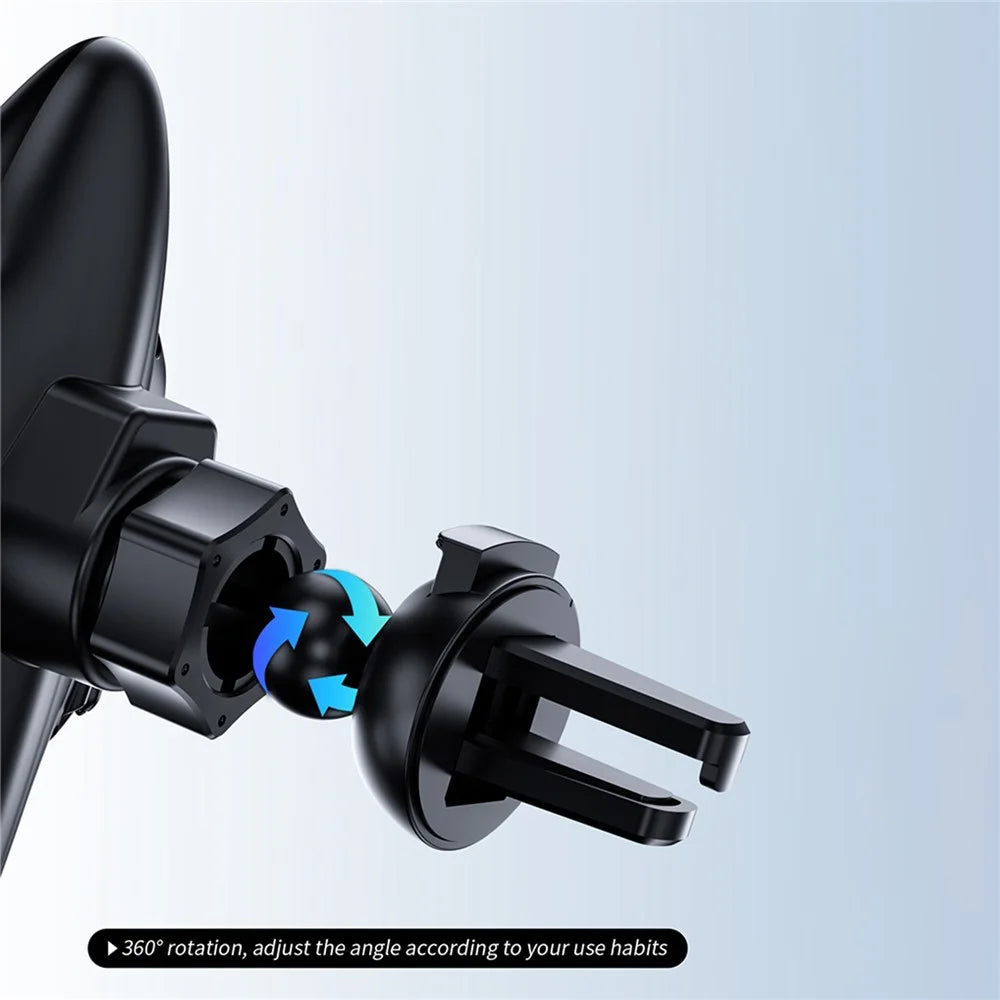 FJ11 Airplane Shape Intelligent Induction Car Air Vent Mount Phone Holder 15W Wireless Charger - Black - 7