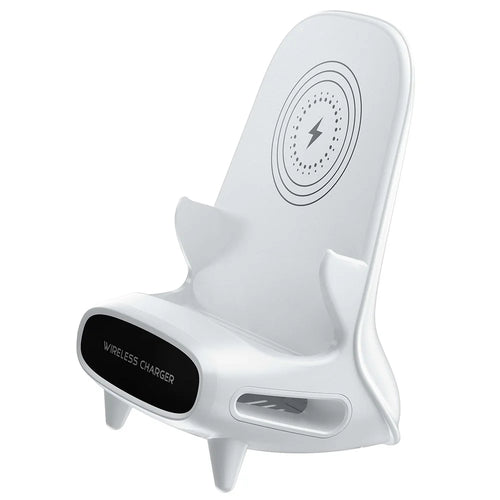 M111 Sound Amplifier Mini Chair 15W Fast Charging Wireless Charger Phone Holder Stand - 1