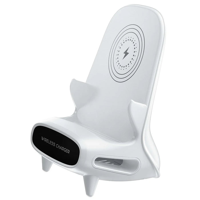 M111 Sound Amplifier Mini Chair 15W Fast Charging Wireless Charger Phone Holder Stand - 1