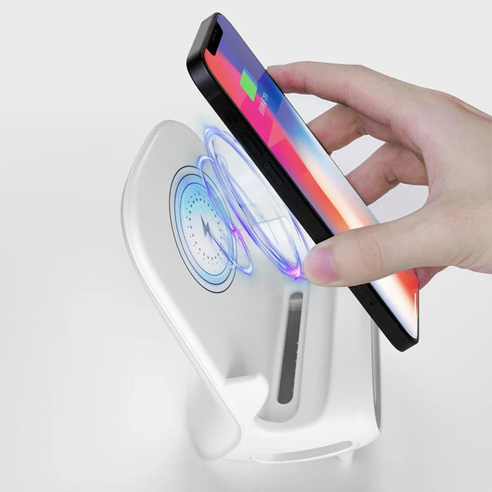 M111 Sound Amplifier Mini Chair 15W Fast Charging Wireless Charger Phone Holder Stand - 3