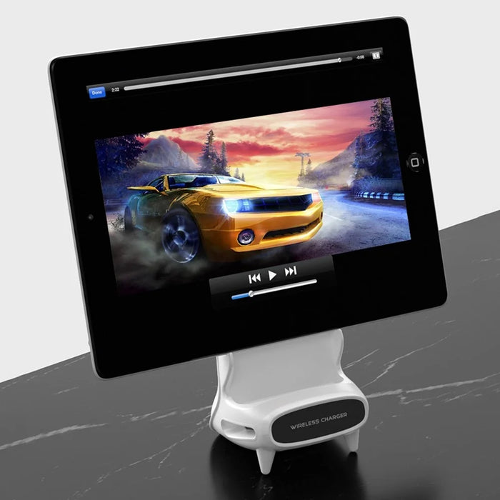M111 Sound Amplifier Mini Chair 15W Fast Charging Wireless Charger Phone Holder Stand - 4