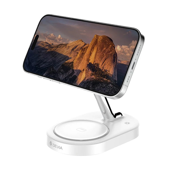 DEVIA Y302 Extreme Speed Series 3 in 1 15W Magnetic Wireless Charger Phone Watch Earbuds Charging Stand - White - 6