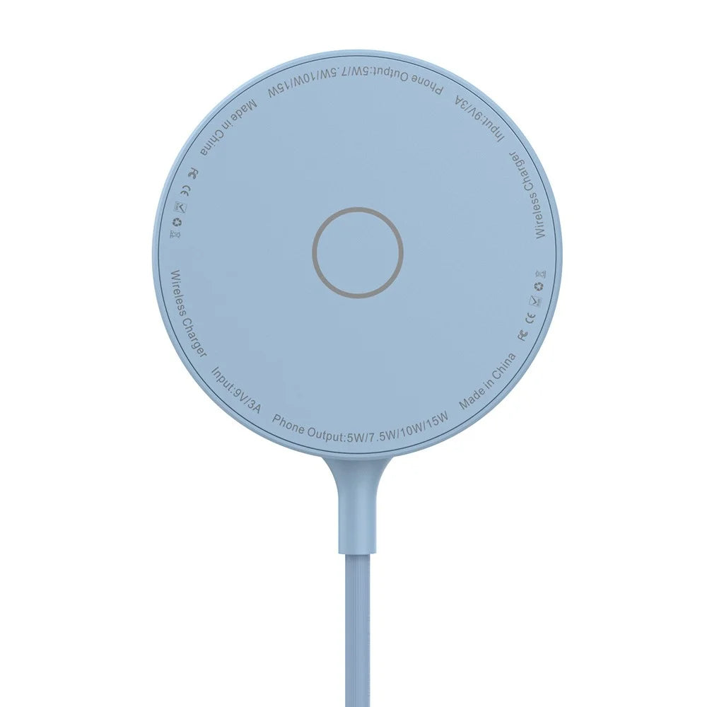 LFX-181 15W Fast Charging Portable Magnetic Wireless Charger with Folding Stand - Blue - 5