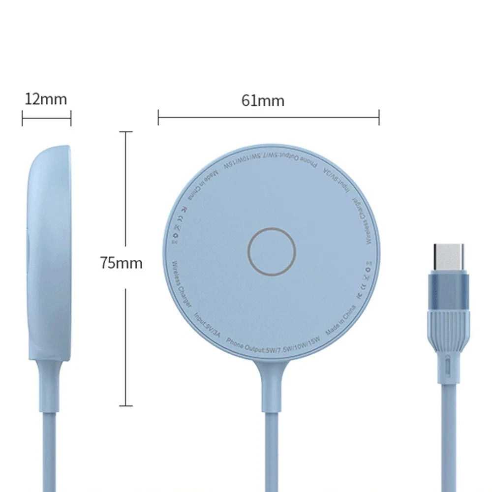 LFX-181 15W Fast Charging Portable Magnetic Wireless Charger with Folding Stand - Blue - 6