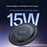 YESIDO DS39 15W Magnetic Wireless Charger Round Desktop Fast Charging Pad for Smartphone Earbuds - Black - 2