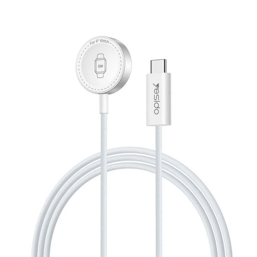 YESIDO DS36 1m For Apple Watch 5W Fast Charging Type-C Cable Magnetic Wireless Charger - White - 1