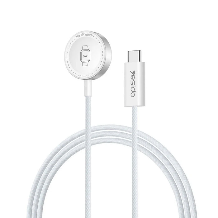 YESIDO DS36 1m For Apple Watch 5W Fast Charging Type-C Cable Magnetic Wireless Charger - White - 1