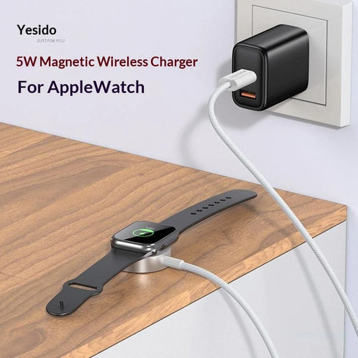 YESIDO DS36 1m For Apple Watch 5W Fast Charging Type-C Cable Magnetic Wireless Charger - White - 2