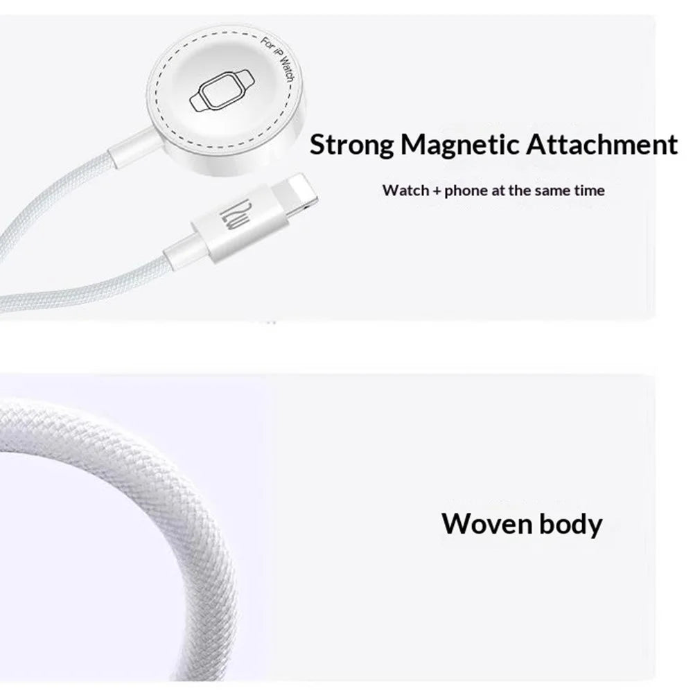 YESIDO DS34 2 in 1 Type-C to iP  /  Wireless Charging Dock for Apple Watch 2.5W Fast Charging Cable - White - 5