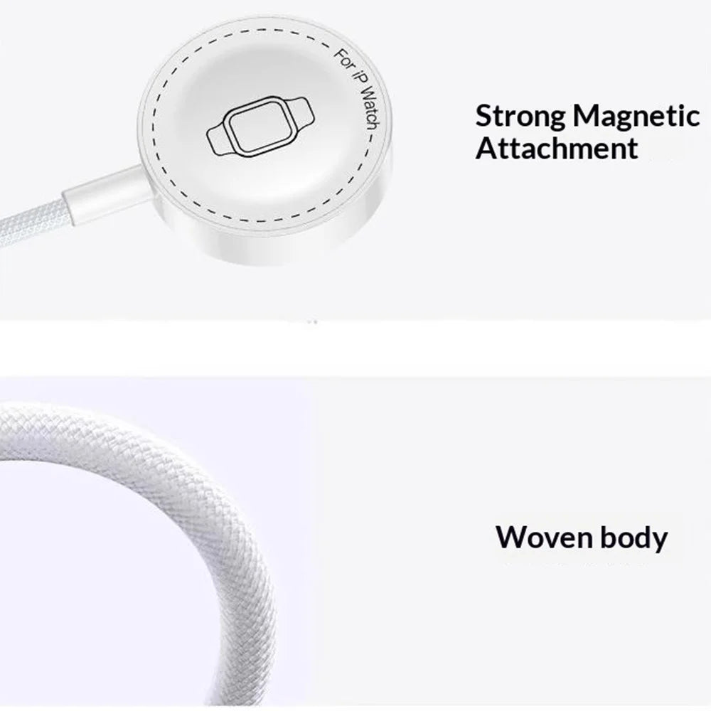 YESIDO DS33 1m 2.5W Fast Charging USB-A Cable for Apple Watch Magnetic Wireless Charger - White - 7