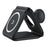 WC-07W 3 in 1 Magnetic Wireless Charger Foldable Charging Dock with Indicator Light - Black - 1
