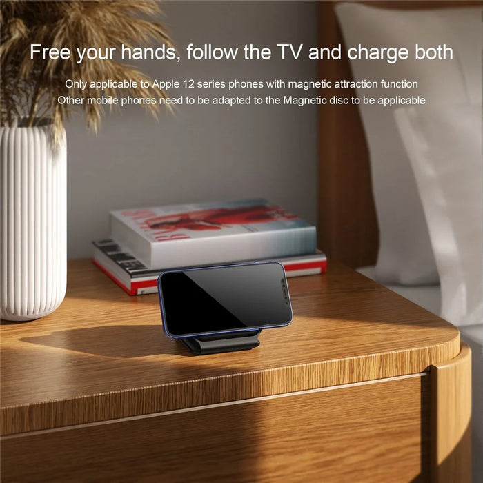WC-07W 3 in 1 Magnetic Wireless Charger Foldable Charging Dock with Indicator Light - Black - 3