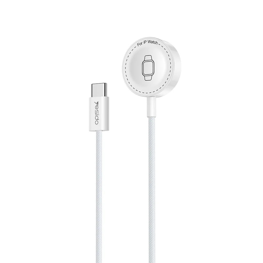 YESIDO DS32 1m 2.5W Fast Charging USB-C Cable for Apple Watch Magnetic Wireless Charger - White - 1