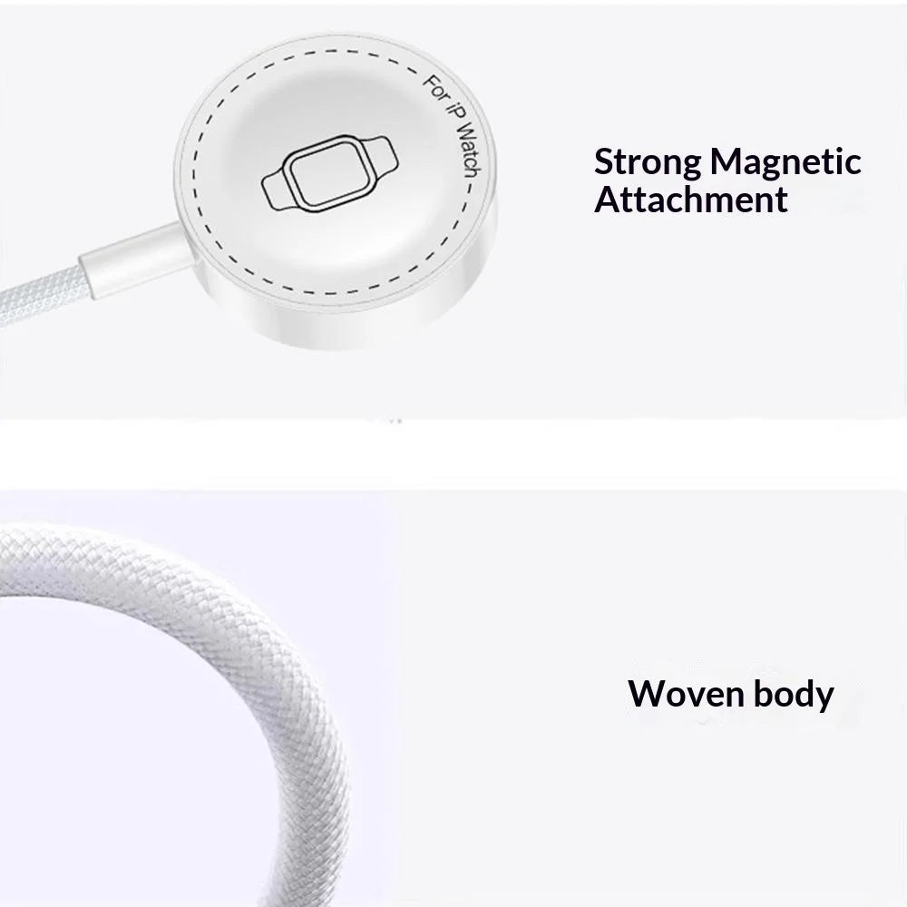 YESIDO DS32 1m 2.5W Fast Charging USB-C Cable for Apple Watch Magnetic Wireless Charger - White - 7