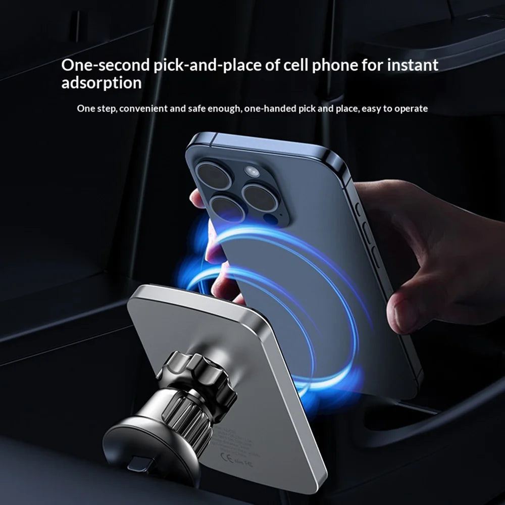 AZEADA AZ-C07 15W Wireless Charger 360 Degree Rotating Car Air Vent Mount Magnetic Phone Holder - Black - 4