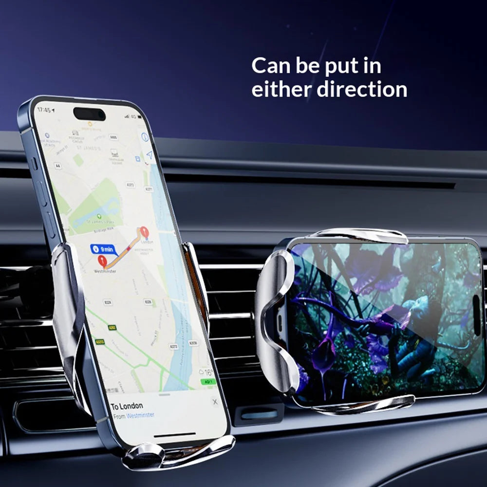 AZEADA AZ-C05 15W Wireless Charger Car Air Vent Mount Infrared Auto Clamp Phone Holder - Black - 6