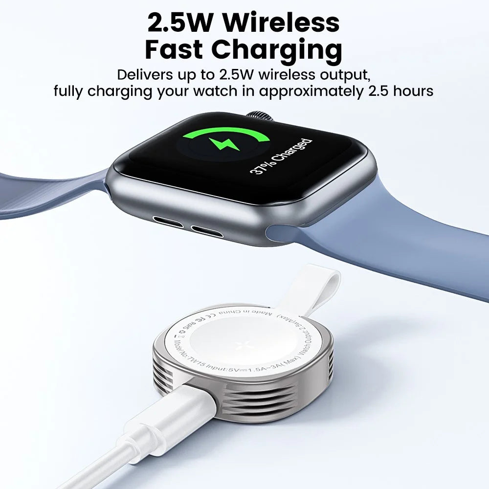 TOOCKI TW15 Magnetic Wireless Smart Watch Charger 2.5W Zinc Alloy Dual Port Type-C iP (5-14) Magnetic Charging Dock for Apple Watch - 4