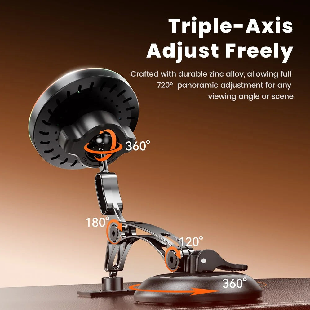 TOOCKI TW11 (W11) Magnetic Car Mount Wireless Charger 15W Fast Charging Phone Holder for Dashboard - 4