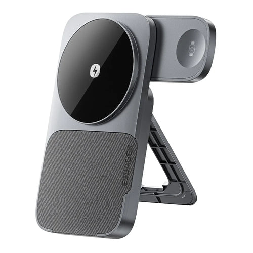 ESSAGER 3 in 1 Foldable Wireless Charger for Phone / Watch / Earbuds 15W Fast Charging Stand - Grey - 1