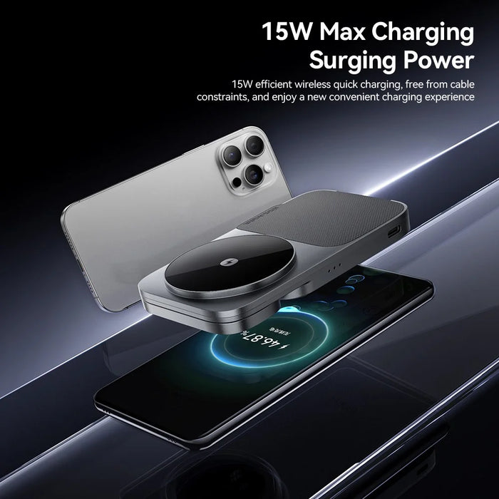 ESSAGER 3 in 1 Foldable Wireless Charger for Phone / Watch / Earbuds 15W Fast Charging Stand - Grey - 7