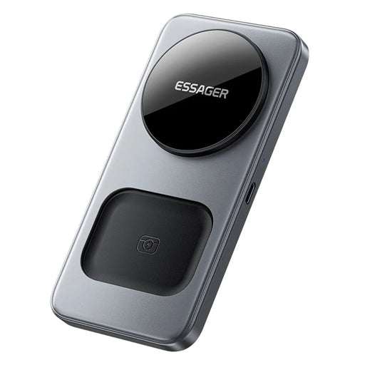 ESSAGER 3 in 1 Desktop Wireless Charger 15W Fast Charging Magnetic Foldable for Phone Watch Earbuds - Grey - 1