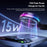 ESSAGER 15W Fast Charger with RGB Light 360 Degree Rotating Magnetic Wireless Charging Car Mount Phone Holder - Black - 4
