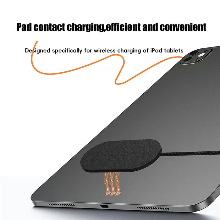 U27-13m For iPad Pro 13 (2025) / (2024) PD 35W Fast Charging Pad Ultra Thin Leather Surface Magnetic Wireless Charger - Black - 2