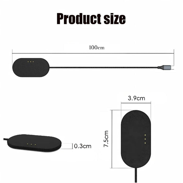 U27-13m For iPad Pro 13 (2025) / (2024) PD 35W Fast Charging Pad Ultra Thin Leather Surface Magnetic Wireless Charger - Black - 5