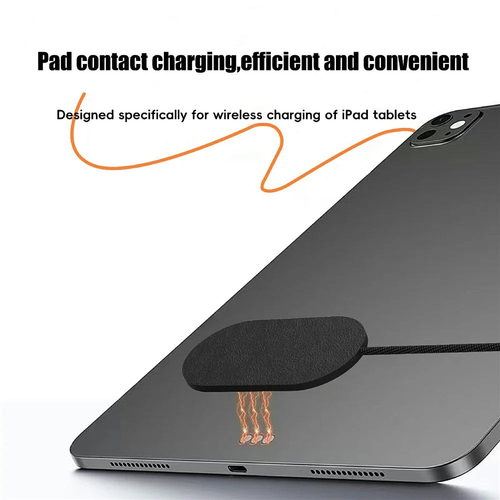 U27-11m For iPad Pro 11 (2025) / (2024) PD 35W Fast Charging Pad Ultra Thin Leather Surface Magnetic Wireless Charger - Black - 2