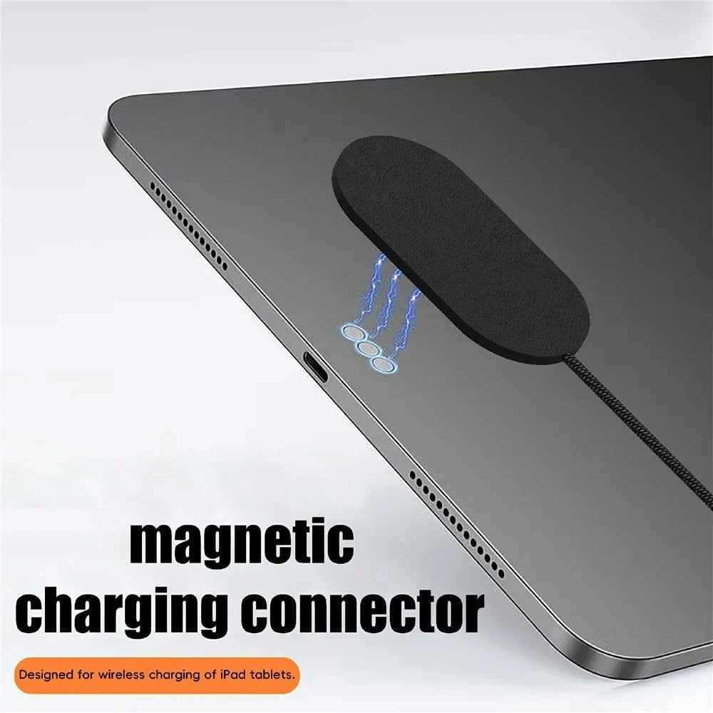 U27-11m For iPad Pro 11 (2025) / (2024) PD 35W Fast Charging Pad Ultra Thin Leather Surface Magnetic Wireless Charger - Black - 4