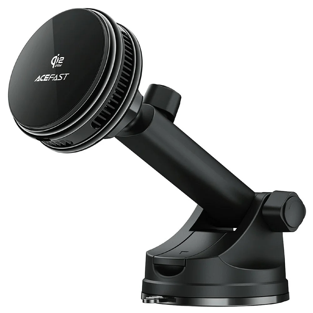 ACEFAST D67 Qi2 25W Cooling Wireless Charging Car Holder with Suction Cup Phone Mount Stand - Black - 1
