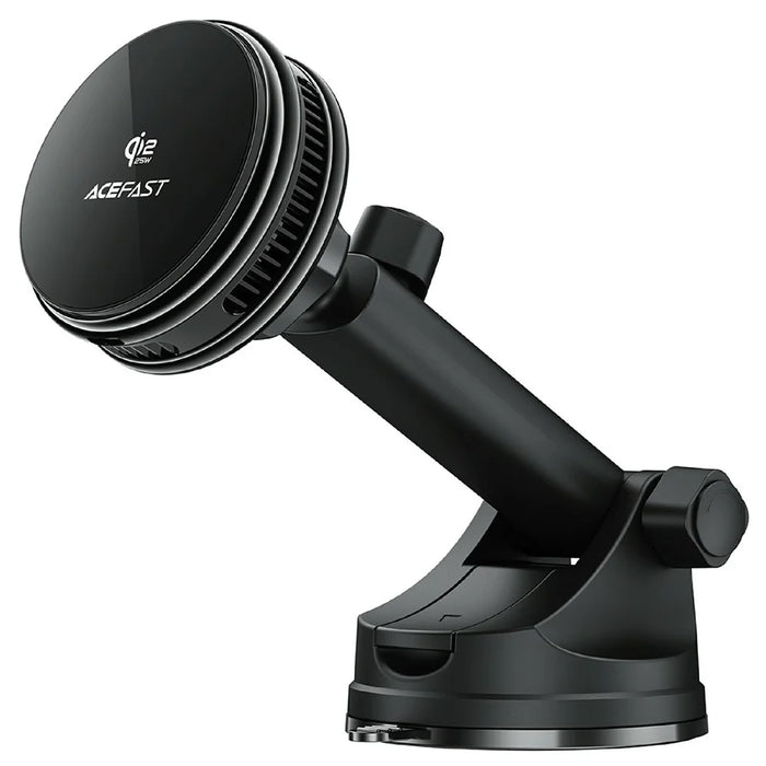 ACEFAST D67 Qi2 25W Cooling Wireless Charging Car Holder with Suction Cup Phone Mount Stand - Black - 1
