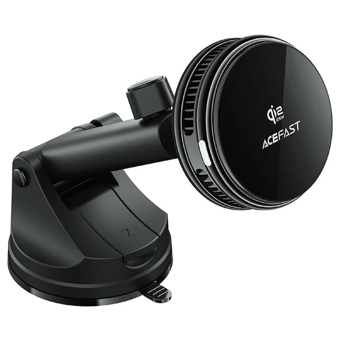 ACEFAST D67 Qi2 25W Cooling Wireless Charging Car Holder with Suction Cup Phone Mount Stand - Black - 2