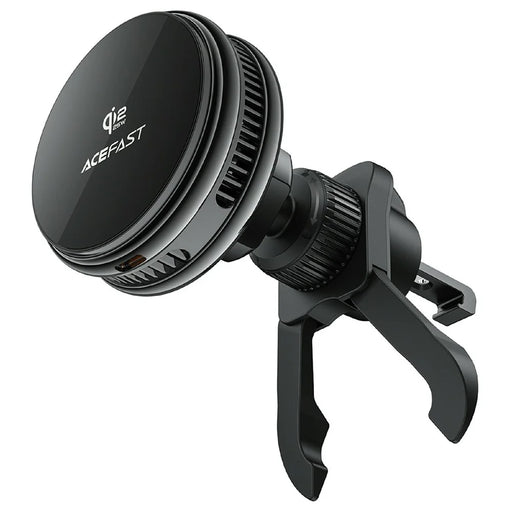 ACEFAST D66 25W Qi2 Magnetic Wireless Charger Car Mount Phone Holder with Cooling Fan for Air Vent - Black - 1