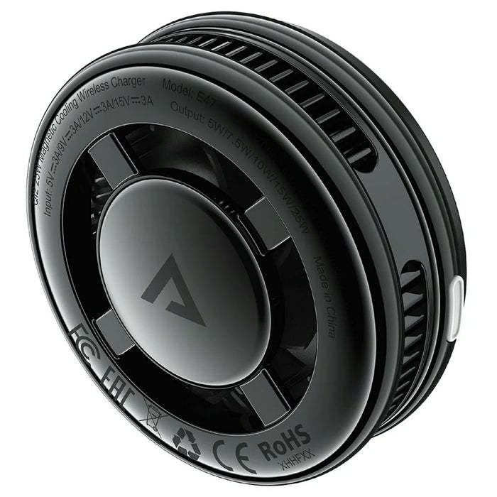 ACEFAST E47 QI2 25W Magnetic Cooling Wireless Charger Fast Phone Cooler for Gaming - Black - 3