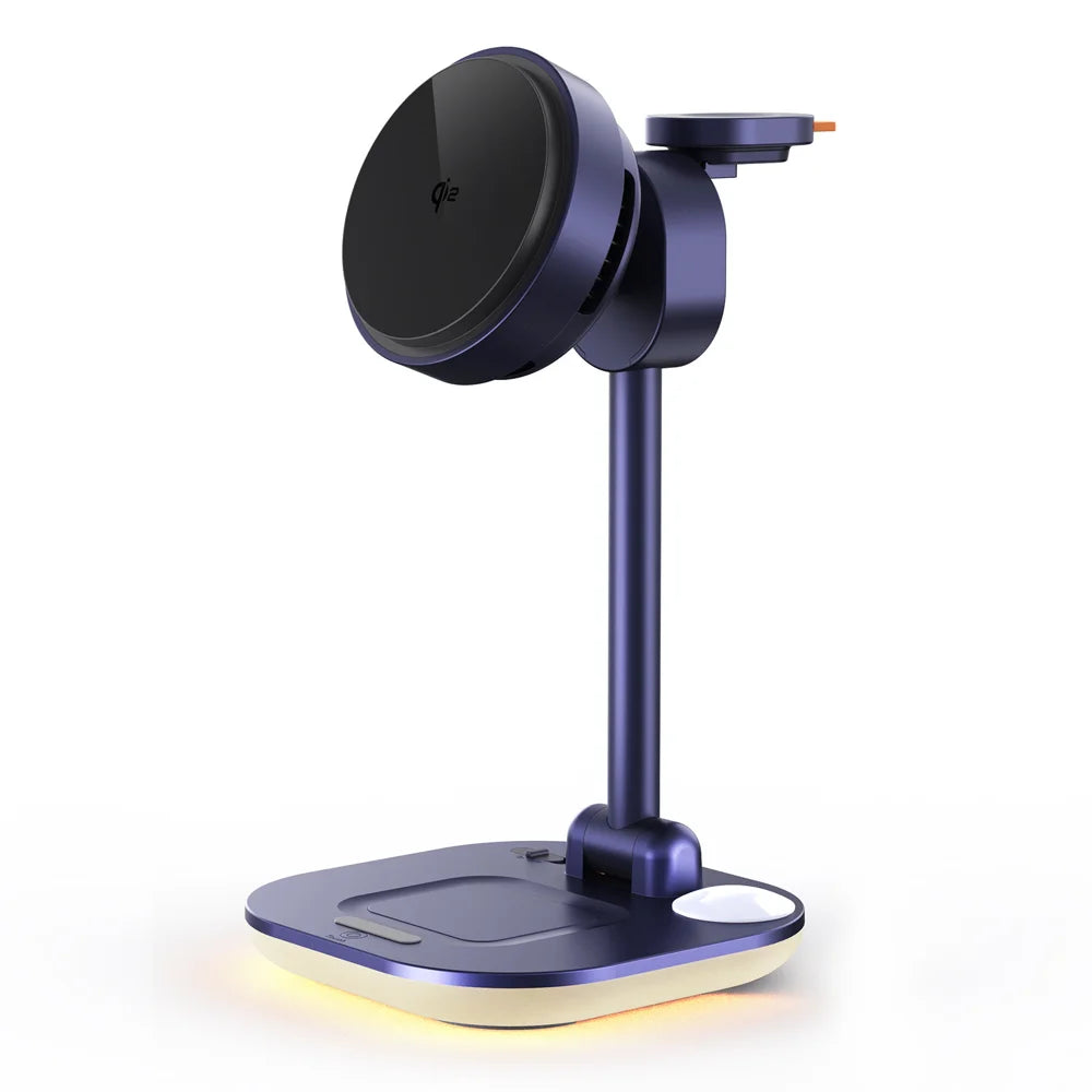 MC09 Qi2 15W Wireless Charger Semiconductor Cooling Foldable Charging Station with LED Night Light - MC09 - 1