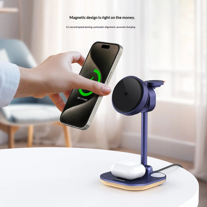MC09 Qi2 15W Wireless Charger Semiconductor Cooling Foldable Charging Station with LED Night Light - MC09 - 4