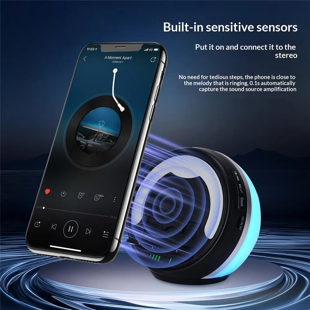 F36 Bluetooth-compatible Speaker with Phone Stand TF Card RGB Ambient Light 2000mAh Wireless Induction Audio Portable Speaker - Black - 3