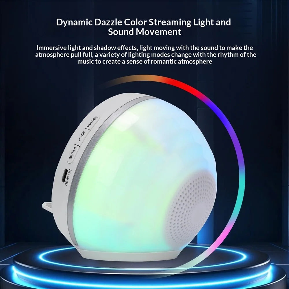 F36 Bluetooth-compatible Speaker with Phone Stand TF Card RGB Ambient Light 2000mAh Wireless Induction Audio Portable Speaker - Black - 4