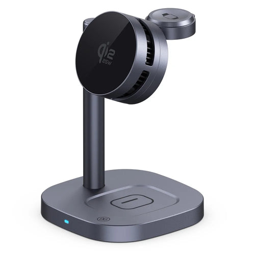 B-36 3 in 1 Magnetic Wireless Charger for iPhone / Apple Watch / AirPods TEC Cooling Qi2.2 25W Fast Charging Dock - Black - 1