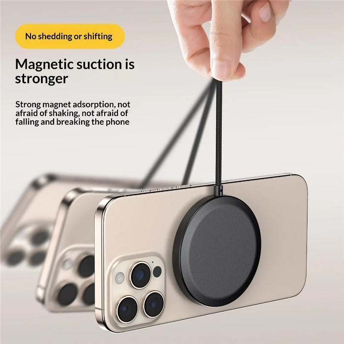 25-1 25W Magnetic Wireless Charger Desktop Ultra Thin Intelligent Temperature Control Qi Fast Charging Pad for iPhone Android Phone - Round Pattern - 6