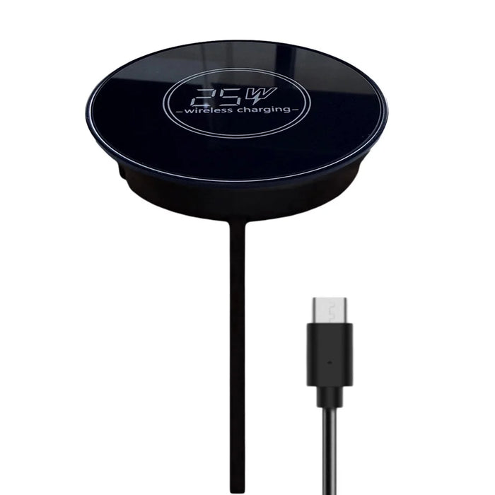 QR02 Qi2.2 25W Magnetic Wireless Charger Embedded Desktop Car Mount Charging Pad - Black - 1